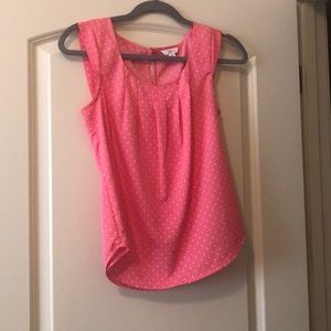 Pink blouse with white polkadots